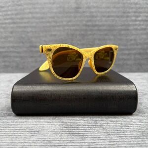 Vintage Cosmetan C14-48 Yellow Speckled Cat Eye Sunglasses Mid Century Modern